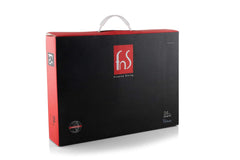 FNS Premium Dining 24-piece Victoria gold cutlery set in elegant black and red carry case.
