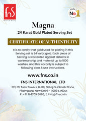 FNS Magna 24 karat gold plated serving spoon set with authenticity certificate featuring India's number 1 cutlery brand.