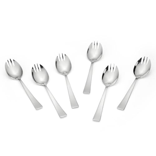 Montavo Milan 6 piece spork set featuring premium mirror finish stainless steel construction with spoon-fork combination utensils for versatile dining