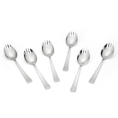 Montavo Milan 6 piece spork set featuring premium mirror finish stainless steel construction with spoon-fork combination utensils for versatile dining