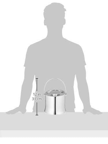 Open FNS Mirage ice bucket on a wooden bar counter with blurred lights in background.