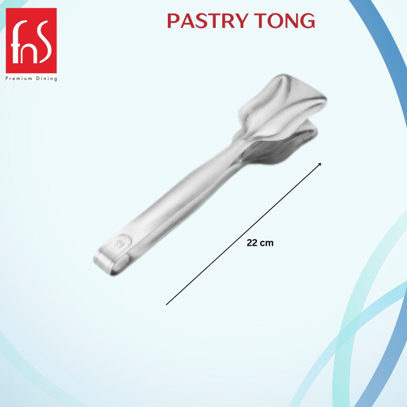 FnS Premium Dining pastry tong 22cm stainless steel for desserts and baked goods