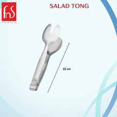 22cm stainless steel salad tong with ergonomic design for easy salad serving