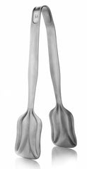 fns premium salad server tong long handled stainless steel dual function serving utensil