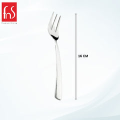 Single fruit fork showing 16cm length measurement on white backgroundRetry