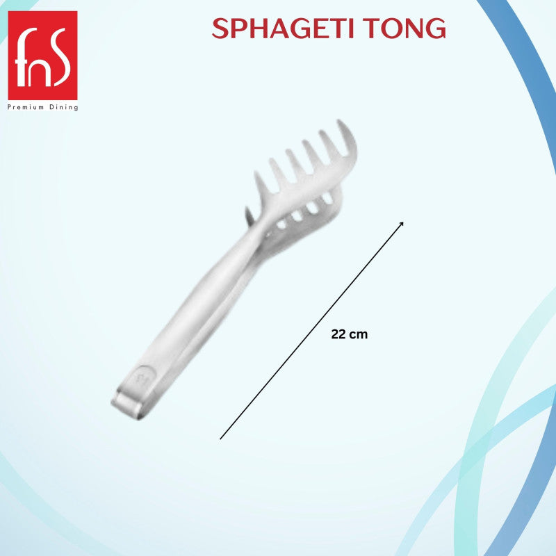 Stainless steel spaghetti tong 22cm by FnS Premium Dining for serving pasta