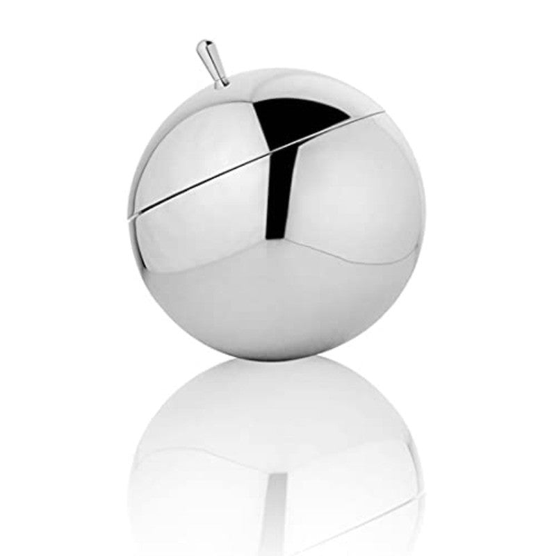 FNS steel ice bucket with whiskey glasses ice on wooden bar table