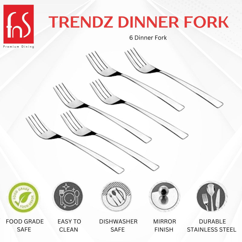Trendz dinner fork set - six stainless steel forks product display