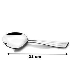 FNS Venice 21 cm serving spoon with measurement showing full length and mirror polished stainless steel finish