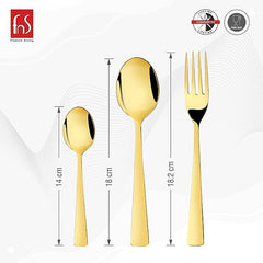 Close-up showing intricate design of Gold 18 Piece Cutlery Set