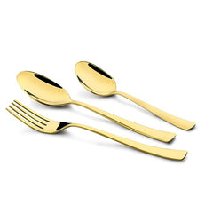Elegant packaging of Gold 18 Piece Cutlery Set with leatherette box