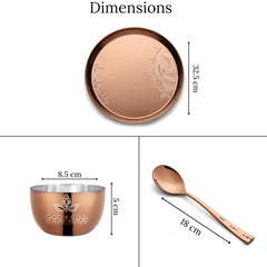 FnS Gond Stainless Steel rose gold dinner set (24 pcs)