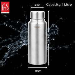 Montavo by FnS Mist Stainless Steel Water Bottle Set of 6 (Capacity 1 ltr)