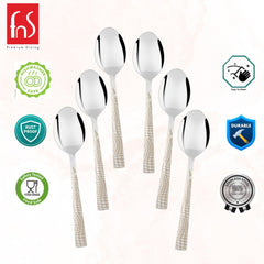 Montavo by FnS Lush Laser Design Stainless Steel 6 Pcs Baby Spoon Set