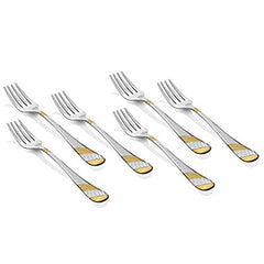 FnS Imperio 6 Pcs 24 Karat Gold Plated Dinner Fork