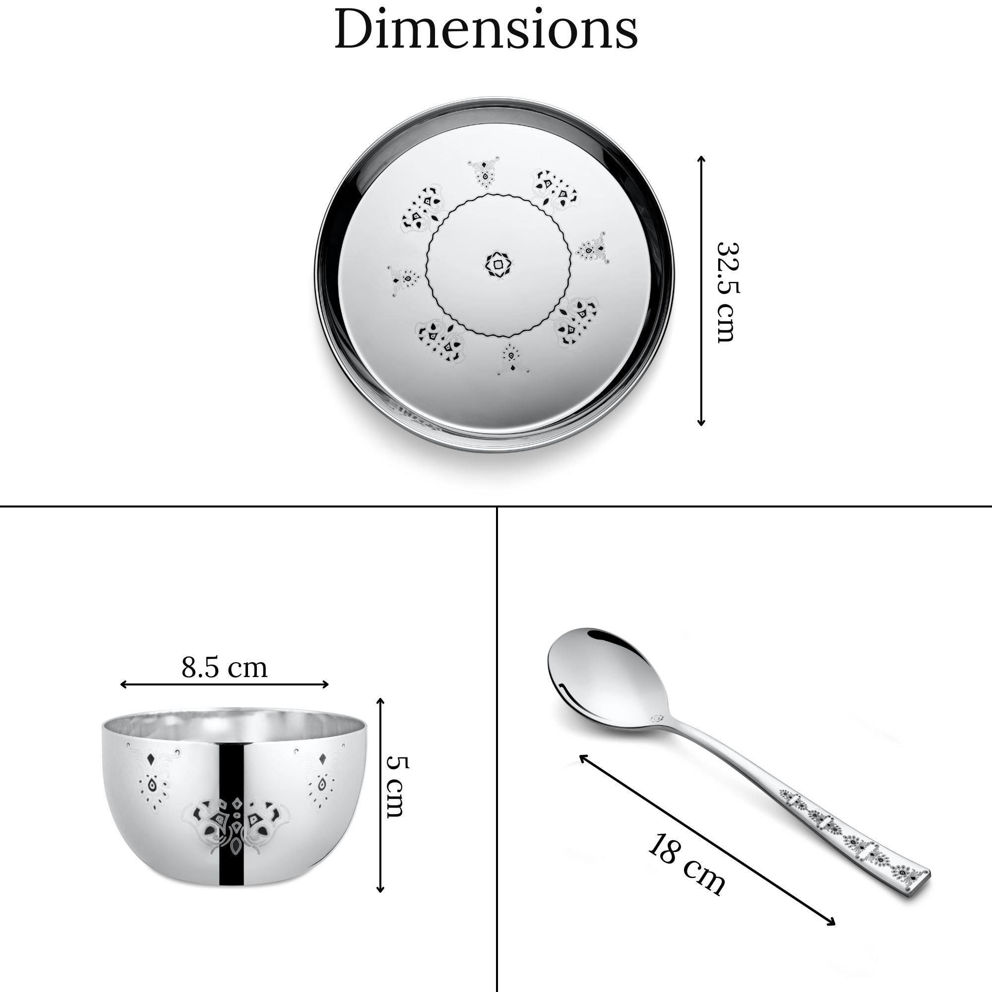 FnS MANDALA Stainless Steel Dinner Set (24 pcs)