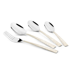 Close-up of Pebble Laser Engraved 24 pcs Cutlery Set design