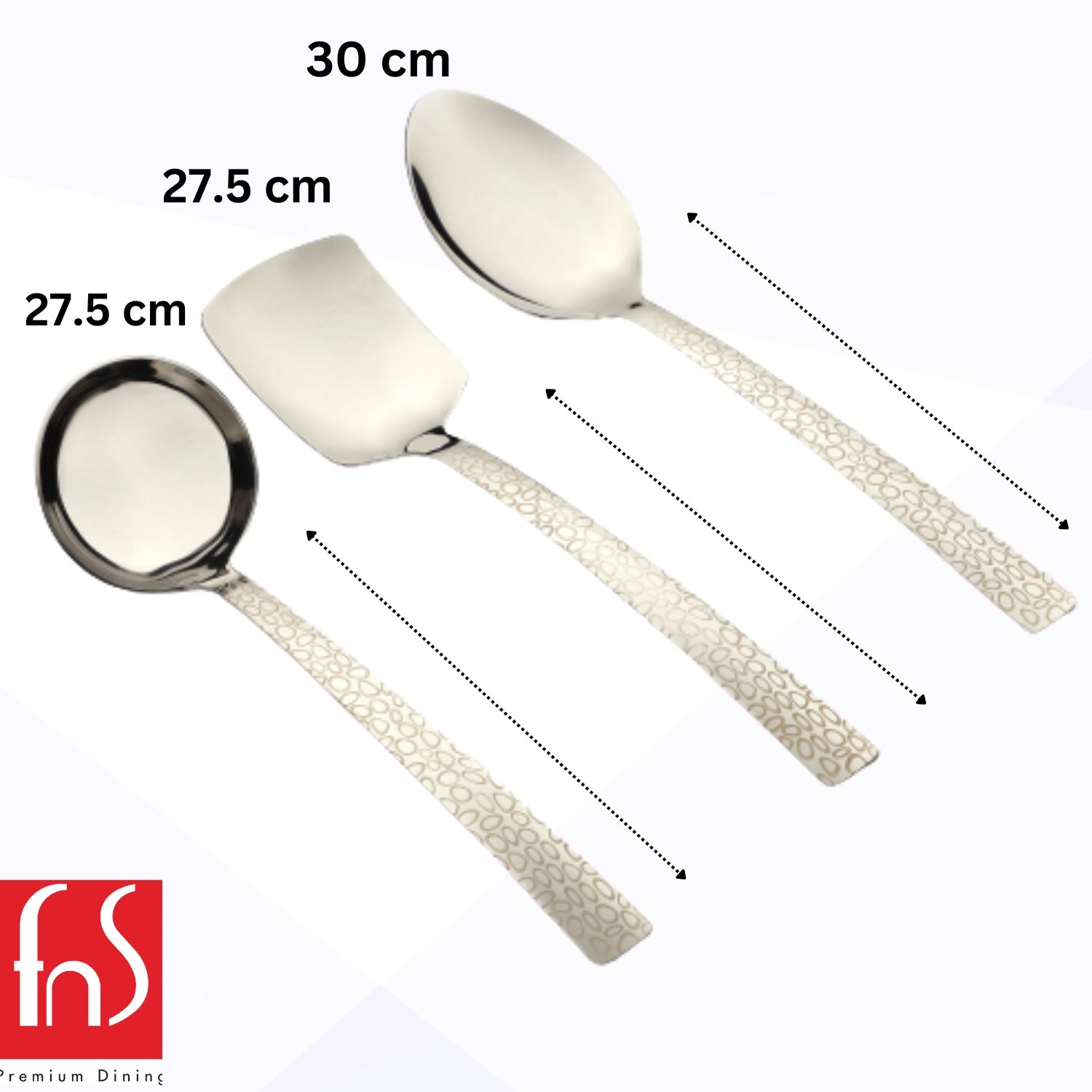 Montavo by FnS Pebble Laser Engraved 3 Pcs Serving Spoon Set