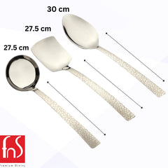 Montavo by FnS Pebble Laser Engraved 3 Pcs Serving Spoon Set