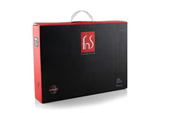 Black and red branded packaging box for 24-piece cutlery set with handle and guarantee seal.